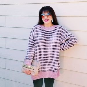 LoveStruck Mauve and Grey Chenille Sweater